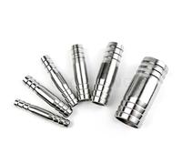 8mm/10mm/12mm/14mm/16mm/25mm Portagomma dritto 2 bidirezionali in acciaio inossidabile 304 raccordo per tubo adattatore lunghezza 50mm-80mm-OD x lunghezza-15mm x 55mm