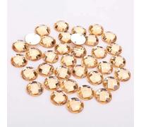 8mm/10mm/12mm/15mm Rotondo Acrilico Con Parte Posteriore Piana Strass 2 Fori Per Cucire Perline Di Per Scarpe Da Abito Da Sposa Fai Da Te Borse-Champagne-10mm 100 pezzi