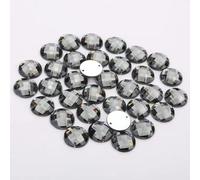 8mm/10mm/12mm/15mm Rotondo Acrilico Con Parte Posteriore Piana Strass 2 Fori Per Cucire Perline Di Per Scarpe Da Abito Da Sposa Fai Da Te Borse-Grigio-10mm 100 pezzi