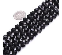 8mm 3A Grado Nero Agata Pietra Naturale Sfaccettata Perlina Rotonda Semi Preziosa Gemma Sfusa Perline per la creazione di gioielli Filo di perline 38,1 cm Filo di perline fai da te Forniture