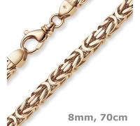 8mm Collana Catena Reale Di 750 Oro Rosso Massiccio 70cm Uomo