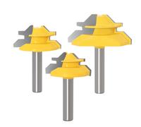 8mm Gambo Frese per Scanalature 45° Router Bits Set 3pcs Punte di Falegnameria