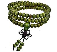 8mm Natural Sandan Buddhism Buddhist Meditation 108 Beads Wood Prayer Beads Mara Bracciale Donna Maschio (Verde) Clever And Attractive