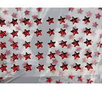 8mm Red LQ17 Star Self Adhesive Acrylic Rhinestones Plastic Face Gems Stick On Body Jewels for DIY Cards And Invitations Crafts Bling Sticker - 5 Sheets - 250PCS