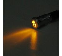 8mm Spia Led Luce Metallo Simbolo Lampada Indicatore Pannello 12-36V