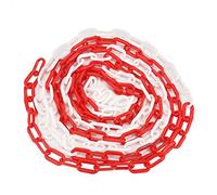 8mm x5m Catena di plastica barriera per parcheggio, barriera stradale in plastica, catena di pericolo per il Controllo della folla, Traffico, Coda rosso/bianco
