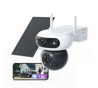8MP (4MP 4MP) Telecamera WiFi Esterno Batteria con Doppia Lente Telecamera