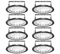 8Pack 50W LED UFO, Papasbox Proiettore Faretto 5000LM LED Lampadario, Lampada Interni Industriale Bianca 6000K, Impermeabile IP65 Fari Risparmio Energetico Faretto Angolo del Fascio 120 ° LED Luce