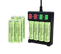 8PCS 1.2V 1800mAh Ni-MH AA Batterie con caricatore USB Adatto per microfono senza fili, giocattoli elettrici, mouse RC, calcolatrice, rasoio, elettrodomestici, luci solari Batterie ricaricabili