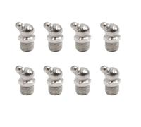 8pcs 1/4" Nickel Plated 45 Degree Angle Grease Nipple Fitting for Car