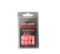 8pcs 12 mm Pesce Squid Sapore Carpa Dumbells TPR lento affondamento Esche Finte con Fermaglio Interno Capelli per Pescatori Rigging (rosa)