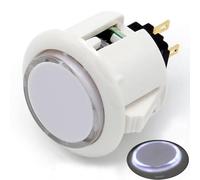 (8PCS 24MM pulsante bianco con LED bianco) Originale Qanba Illuminato Pulsante 24MM Qanba Sanp In LED Pulsanti per Arcade Macchina FAI DA TE Cabinet Machine JAMMA