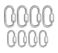 8pcs 304 In Acciaio Inox Collegamenti Rapidi M6 M4 Blocco Moschettone Clip Rapido Catena Connettori Heavy Duty D Forma di Blocco Clip Arrampicata Gancio