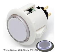 (8PCS 30MM pulsante bianco con LED bianco) Originale Qanba Illuminato Pulsante 30mm Qanba Sanp In LED Pulsanti per Arcade Macchina FAI DA TE Cabinet Machine JAMMA