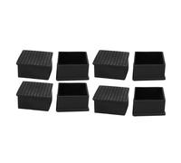 8pcs 60x60mm Black PVC Rubber Square Cabinet Leg Insert Cover Protector
