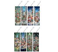 8pcs a tema natalizio fai -da -te diamante di pittura segnalibro for gli appassionati di lettura (CN498)