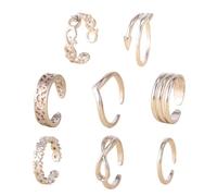8Pcs Adjustable Toe Rings Various Open Toe Ring Set Women Summer Beach Jewelry Gifts Jewelry Set Convenient and attractive