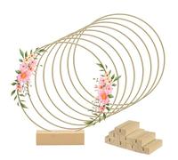8PCS Aros Metalicos Manualidades Diametro 20cm Anello in Metallo Dorato con Piedino Ghirlanda Sospesa con Supporto Anelli in Metallo Dorati per Fai da Te Ghirlanda di Nozze e Lavori Artigianali