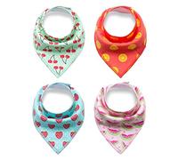 8pcs Bavaglino Neonato Bambino Bandana Drool Bavaglini con bottoni morbido cotone 100% Cotone - Panno per Ruttino Neonato H