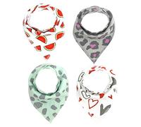 8pcs Bavaglino Neonato Bambino Bandana Drool Bavaglini con bottoni morbido cotone 100% Cotone - Panno per Ruttino Neonato L