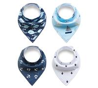8pcs Bavaglino Neonato Bambino Bandana Drool Bavaglini con bottoni morbido cotone 100% Cotone - Panno per Ruttino Neonato E