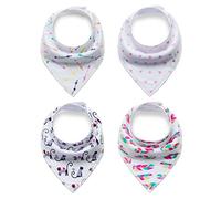 8pcs Bavaglino Neonato Bambino Bandana Drool Bavaglini con bottoni morbido cotone 100% Cotone - Panno per Ruttino Neonato K