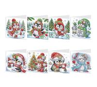 8pcs Christmas Rhinestone Painting Card Kit Wish Card Daily Card for gli amici di famiglia regalo (HKA012)