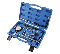8PCS Compression Tester Kit | Petrol Gas Engine 0-300 PSI, Automotive Engine Testing Tool with Adapters, Cylinder Pressure for Car, Truck, Motorcycle, Blue Case