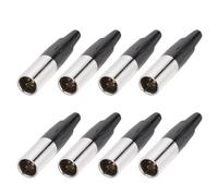 8PCS Connettore Mini XLR Maschio, Adattatore per Mini XLR Jack, Nero