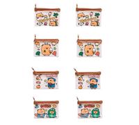 8Pcs Cute Capybara Mini Coin Pouch Clear Mesh Zipper Bag Portatile Piccolo Toiletry Makeup Organizer Impermeabile Spessore Durevole PVC 4 Disegni Kawaii