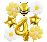 8PCS Decorazioni Palloncini Ape 4 Anni,Palloncini Compleanno ape,Api decorazione di compleanno 4° compleanno,Palloncini Margherita Ape Compleanno,per Decorazione a Tema ape,Della Festa di Compleanno