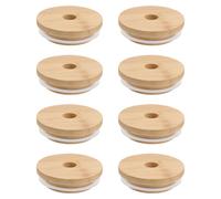 8pcs Durevole Coppa Bamboo Coperchio Caffè Tazza da caffè Barattolo Lattine di