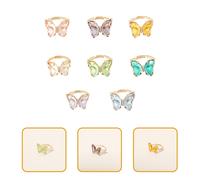 8pcs farfalle anelli dito donne regolabili anelli aperti anello in lega di moda