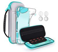 8pcs GeeRic Custodia Compatibile per Switch Lite, 2pcs Vetro Temperato + Cover + 4 Thumb Grips + Borsa +Accessori 8 in 1 Kit Compatibile con Switch Lite Grigio