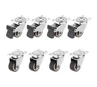 8Pcs Heavy Duty Furniture Casters - 1" To 2" Soft Rubber Swivel Wheels With Brake For Trolleys & Furniture(Type 3,1.25 inch)