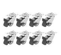 8Pcs Heavy Duty Furniture Casters - 1" To 2" Soft Rubber Swivel Wheels With Brake For Trolleys & Furniture(Type 1,1 inch)