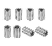 8Pcs Inserti filettatura acciaio per dado ripar. M12 maschio/M8 femmina 20mm