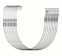 8pcs J Hook Leader Wire per pesca in acqua salata con punta ad ago e design spinato per un efficace set di ami (8/0)