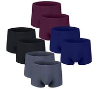 8pcs / Lotto Uomo Biancheria Intima da Uomo Senza Cuciture Boxers Luxury Seilk Boxer Boxer Spandex 3D Pantaloncini in Nylon Boxer Crotch (Color : 01, Size : Europe XS Asia L)