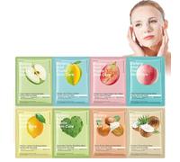 8pcs Maschera di frutta fresca, Maschere viso Idratanti e Lenitive Agli Estratti di Frutta, Maschera Bellezza Viso, Maschera Viso Naturale Idratante, SkinCare Idratante per Ogni Della Pelle