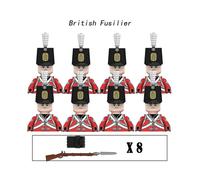 8pcs Military Napoleonic French Figures Building Blocks Medieval British Soldier Knight Army Bricks Toys for Kids Christmas Gifts