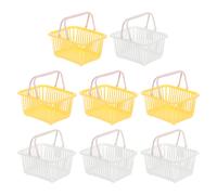 8PCS Mini Cestini per la Spesa con Manici, Piccoli Cestini Bianchi e Gialli