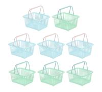 8PCS Mini Cestini per la Spesa con Manici, Piccoli Cestini, Blu e Verde