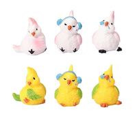 8Pcs Minis Parrot Statua Decori Giardino Resina Panda Figurine Giocattolo Minis Cake Toppers Per Festa di Compleanno Decors Forniture Fate Accessori da Giardino