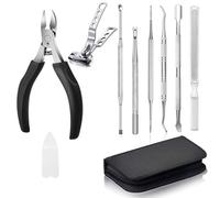 8PCS Nail Clipper Set Stainless Steel Toenail Clippers Thick Ingrown Toe Nail Heavy Duty Precision Nail Scissor Cut Toenail Tool,1 Set (1 Set)