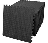 8pcs Nero Palestra Pavimentazione Puzzle Mat Ad incastro EVA Pavimento Piastrelle Cuscino In Gomma Antiscivolo Per Allenamento Domestico Yoga Stuoia, 60x60x1.1cm
