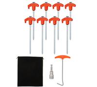 8Pcs Outdoor Tenda Chiodi Campeggio Piolo Con Presa Esagonale Ancoraggi A Terra Lungo Vite Filo Tenda Tettoie Pali