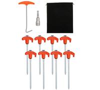 8Pcs Outdoor Tenda Peg Con Esagonale Presa Lunga Vite Pali Filo Pali Per Campeggi Escursioni Heavy Dutys