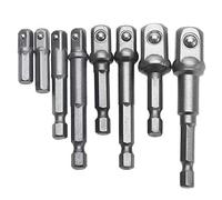 8Pcs Socket Adapter Impact Hex Shank Bit Barra Set 1/4 "3/8" 1/2 "per Drill CR-V Modifica Dado Velocità Driver Socket Set Adattatori per l'utilizzo con punte di trapano