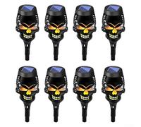 8pcs Solar Powered Skull Torcia Luci Impermeabile Per Outdoor Halloween Pathway Luci Con Illuminazione Notturna Automatica